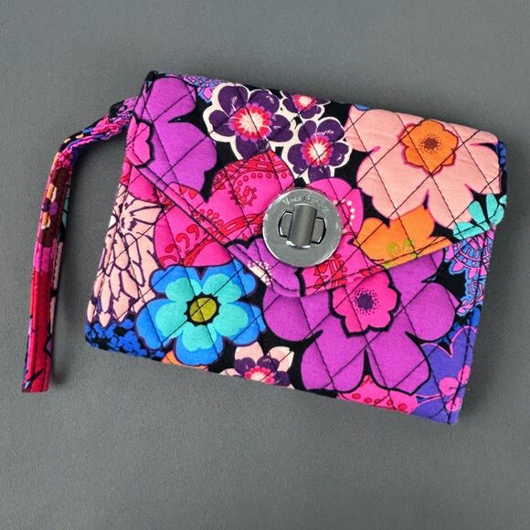 VERA BRADLEY Your Turn Wristlet Bold Floral Fiesta Wallet  6.25" X 5" - Picture 7 of 15